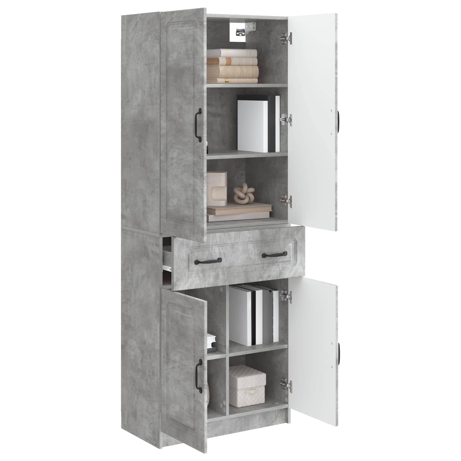 Set di 2 armadi in legno grigio cemento