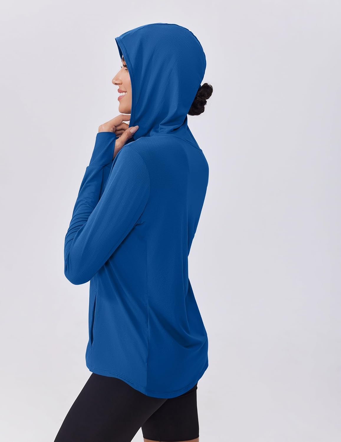 PINSPARK Women's UPF 50+ Sun Protection Hoodie Jacket Lightweight Full Zip Athletic Jacket Long Sleeve Shirt with Pockets - Image 5