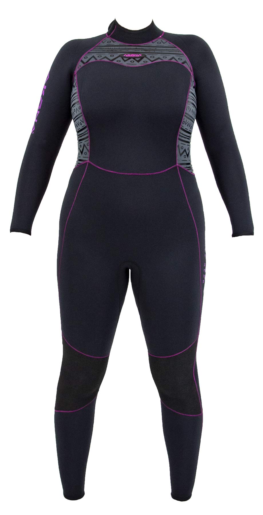 AKONA Women's 3mm Full Suit. Quantum Stretch Neoprene. High Stretch Suit; Suitable for Scuba, Snorkeling, Paddle Boarding, Kayaking, or Surfing