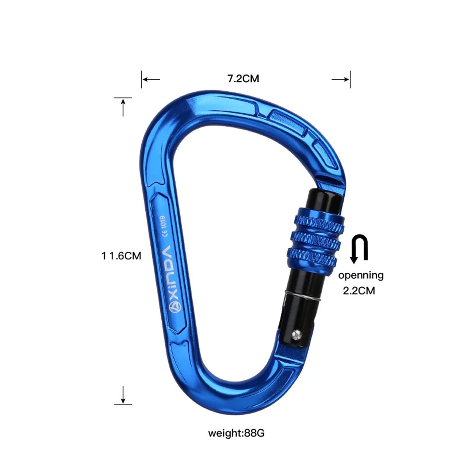 Moschettone professionale per arrampicata su roccia, moschettone con chiusura a vite, moschettoni a forma di D 25KN per arrampicata su roccia, esterno, amache, campeggio, escursionismo, cane