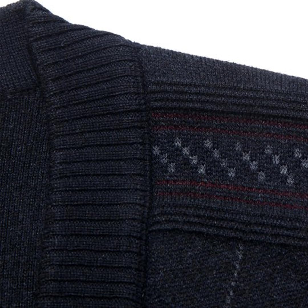 Chaleco de punto de lana para hombre, con botones, suéter básico sin mangas, chaqueta a cuadros, vintage, para otoño e invierno, cuello en V