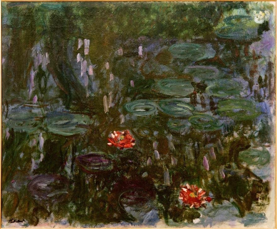 Nymphéas Reflets De Saule Monet impression sur toile salon 60x90cm
