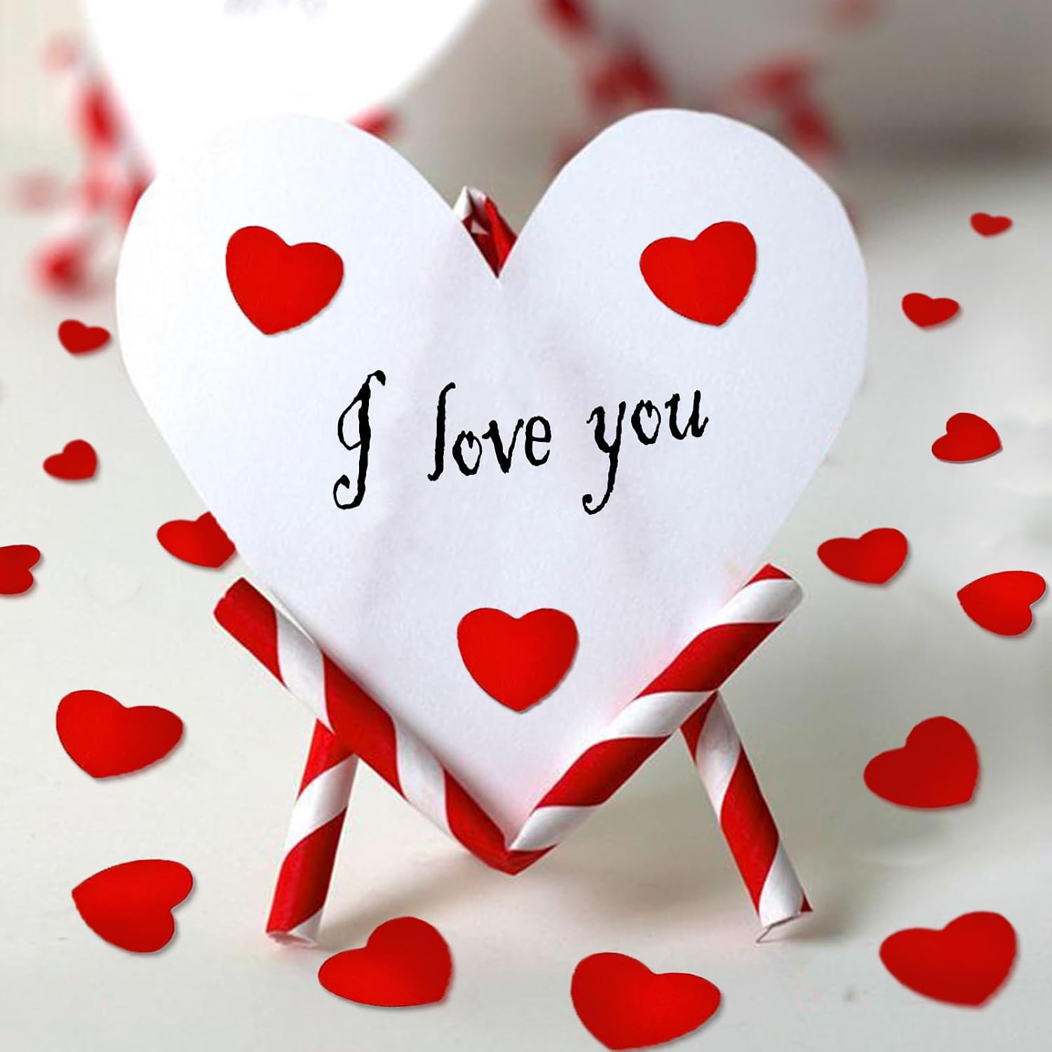 Red Heart Confetti – Shiny Foil Heart Table Scatter for Romantic Party Decorations, Wedding, Valentine's Day, Anniversary, Proposal & Love Celebrations Party Supplies 1200PCS
