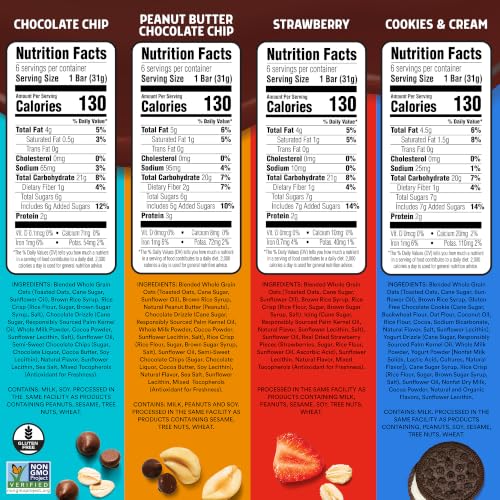 JUNKLESS Chewy Granola Bars Cookies & Cream Variety Pack, Non-GMO, 24 Bars | Gluten Free, Non-GMO chewy granola bars made with real simple ingredients and less sugar. Great for lunch boxes and snacks. - image 2