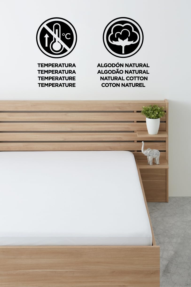 Degrees Home - Relax - Coprimaterasso 150x190/200 - Impermeabile - 100% Cotone - Impermeabile - Traspirante - Coprimaterasso - Coprimaterasso - Altezza Fino a 32 cm