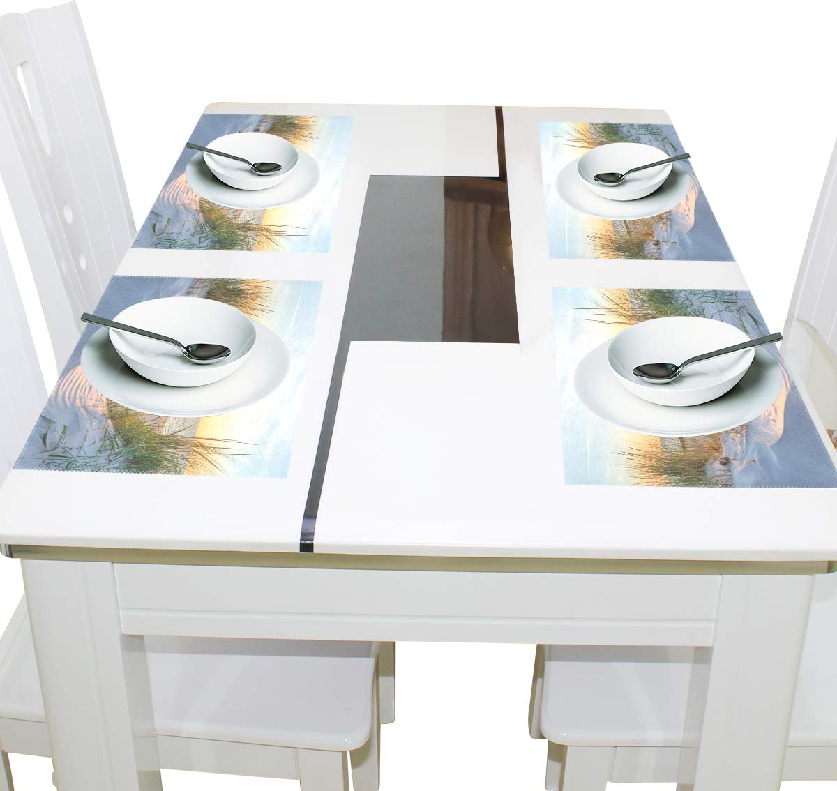 Tafelmatten, wasbare vinyl geweven tafelmatten, elegante, duurzame tafelmatten voor de Tafelmatten, wasbare vinyl geweven tafelmatten, elegante, duurzame tafelmatten voor de