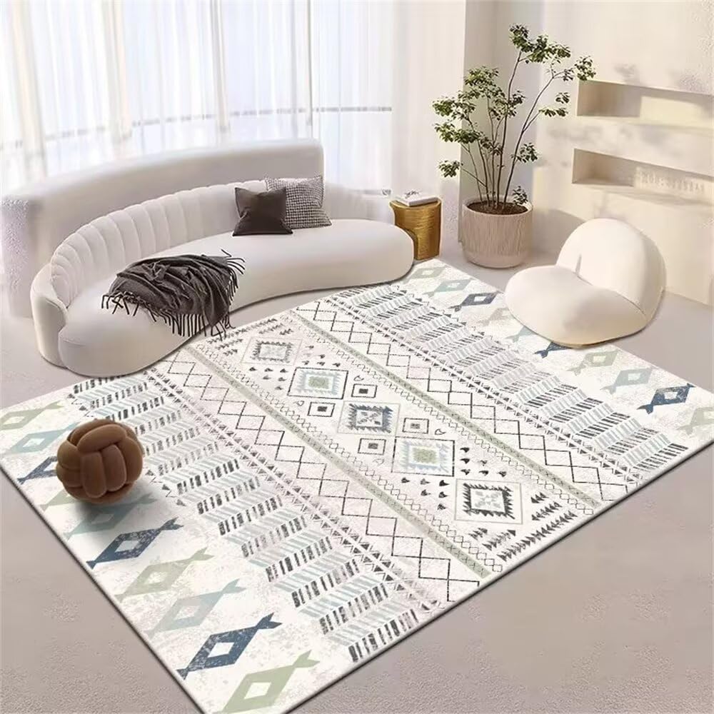 Tapis de couloir gris 90x180 cm vintage rectangulaire pour salon et bureau