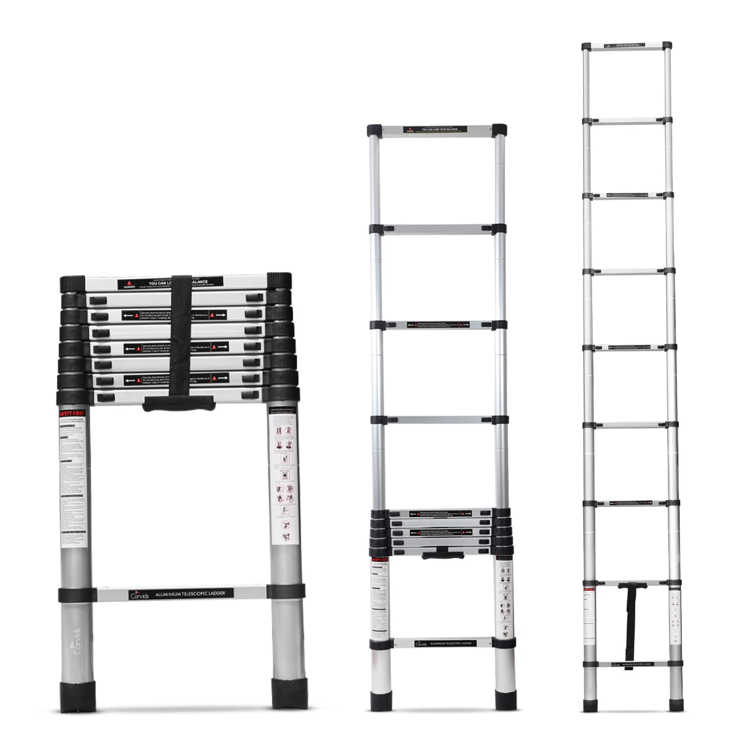Corvids Portable Aluminium Telescopic Ladder (10.5ft)