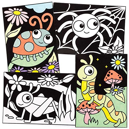 Baker Ross FC697 Imagenes de Insectos de Terciopelo para Colorear - Juego de 10, Actividades...