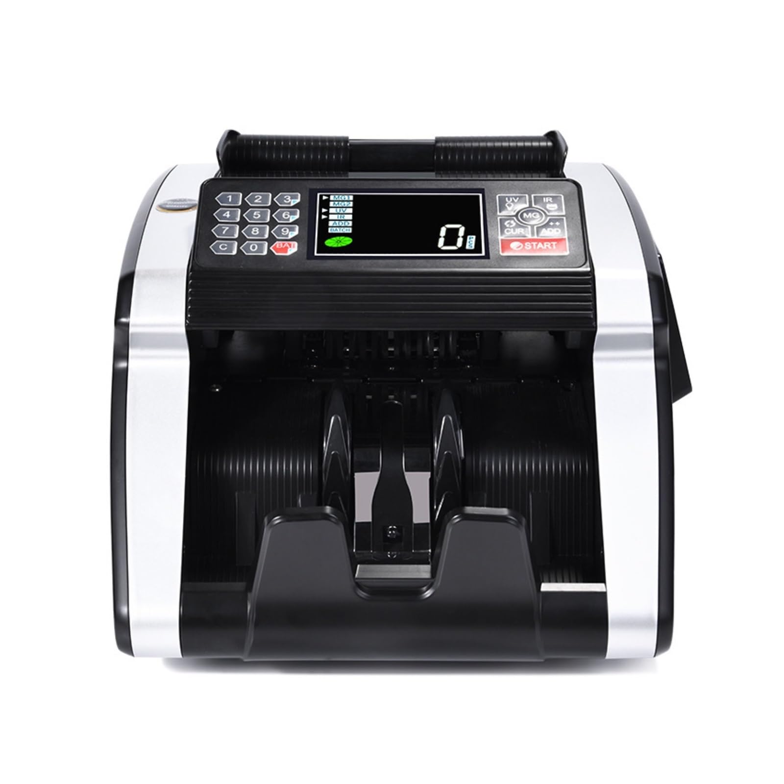 Contador de billetes multimoneda, alerta voz magnética UV del escáner IR con pantalla LED grande,Detección precisa