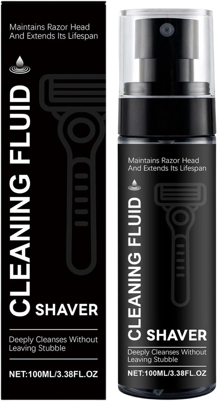 Electric Razor Cleaner, Stain Removal Spray, Shaver Cleaning Solution with Smooth Protective Formula, Lubricating Spray with Gentle Care Detail, Grooming Supplies, Handy Cleaner for Oil Dirt Wash