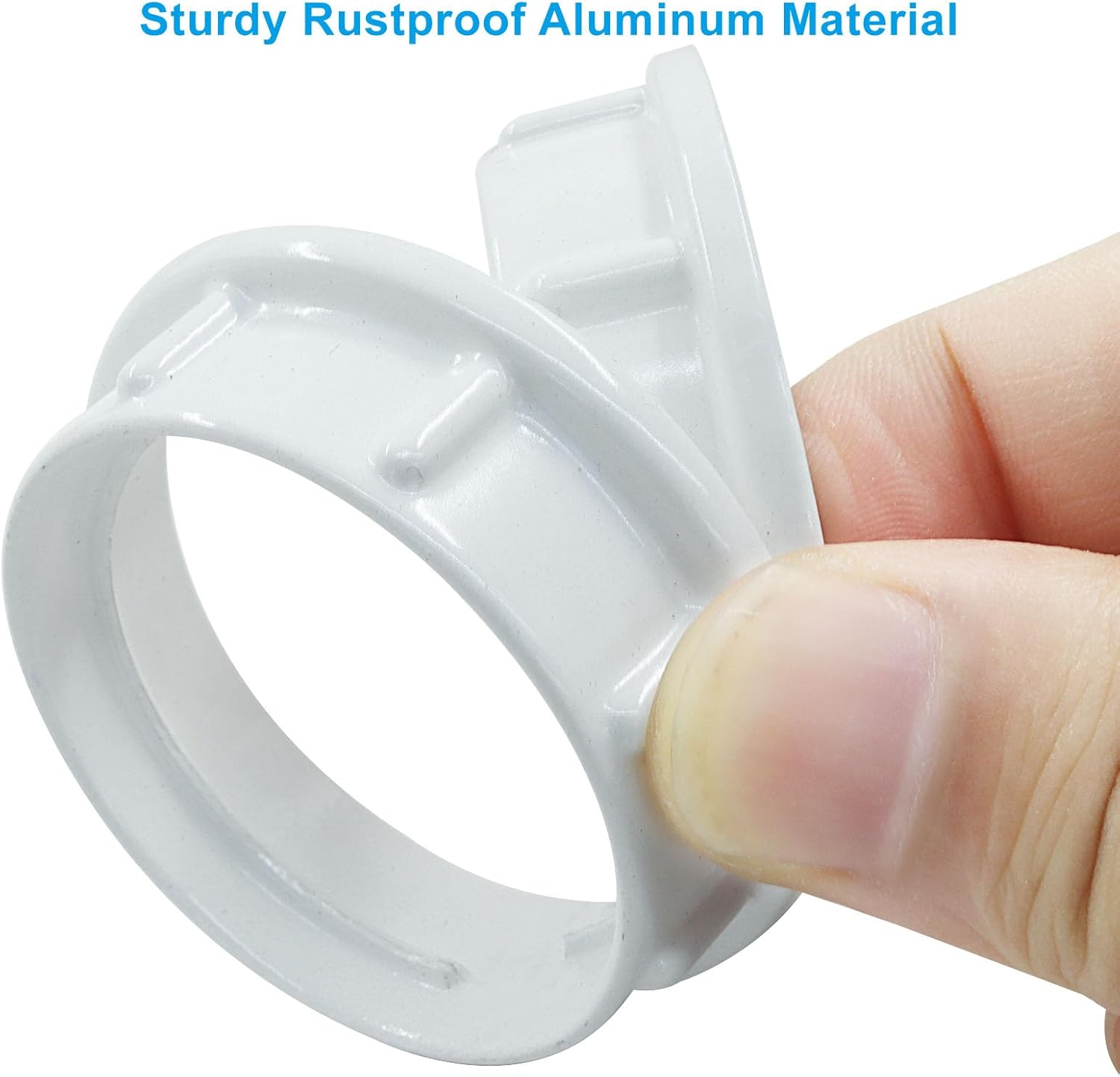 Hitefu 4 Pcs Aluminum Lamp Shade Adapter Rings, E26 White Light Socket Collar Ring, Threaded Reducer for Lamp Shade 1-1/2 Inch (39mm)