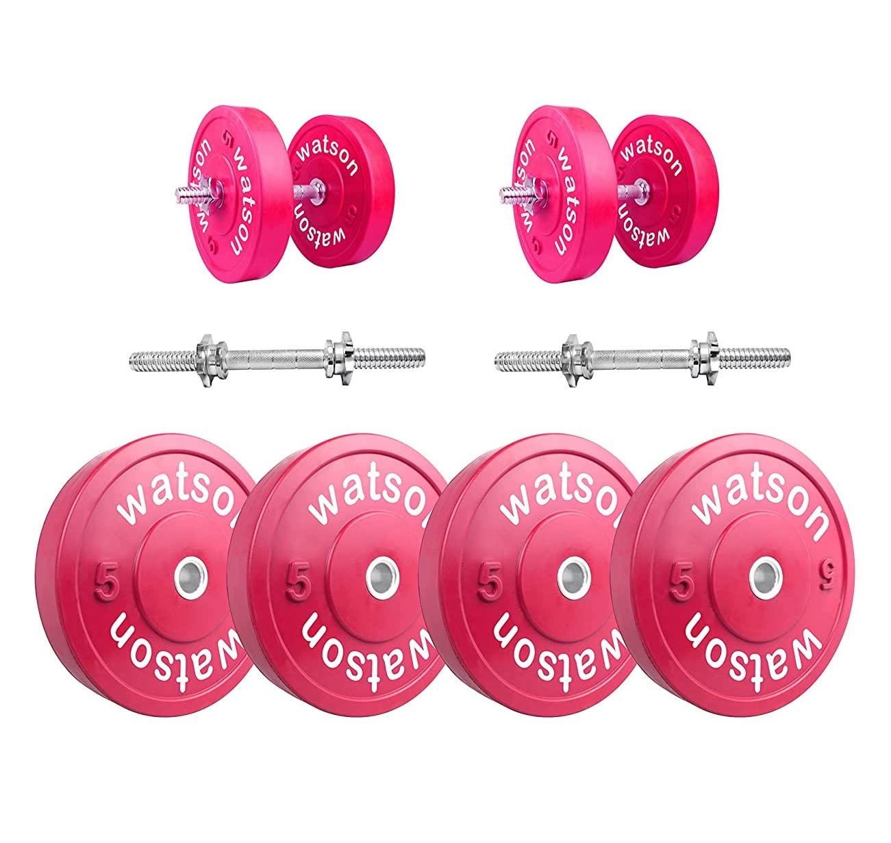 WATSON Home Gym Combo, Dumbbells, Weight Plates, Dumbbell rods, Colorful Bumper Plates With Dumbbell Rods, Rubber &Metal Bush (20Kg Set(5Kgx4)+D Rods) (B0C2DGRHZZ) Amazon Price History, Amazon Price Tracker