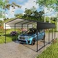 NUGRIART 13 x 20 FT Metal Carport with Heavy Duty Galvanized Steel Roof & Metal Frame, Metal Car Garage, Sturdy Canopy Shelter for Car, Truck, Pickup, SUV, Tractor, and Boat