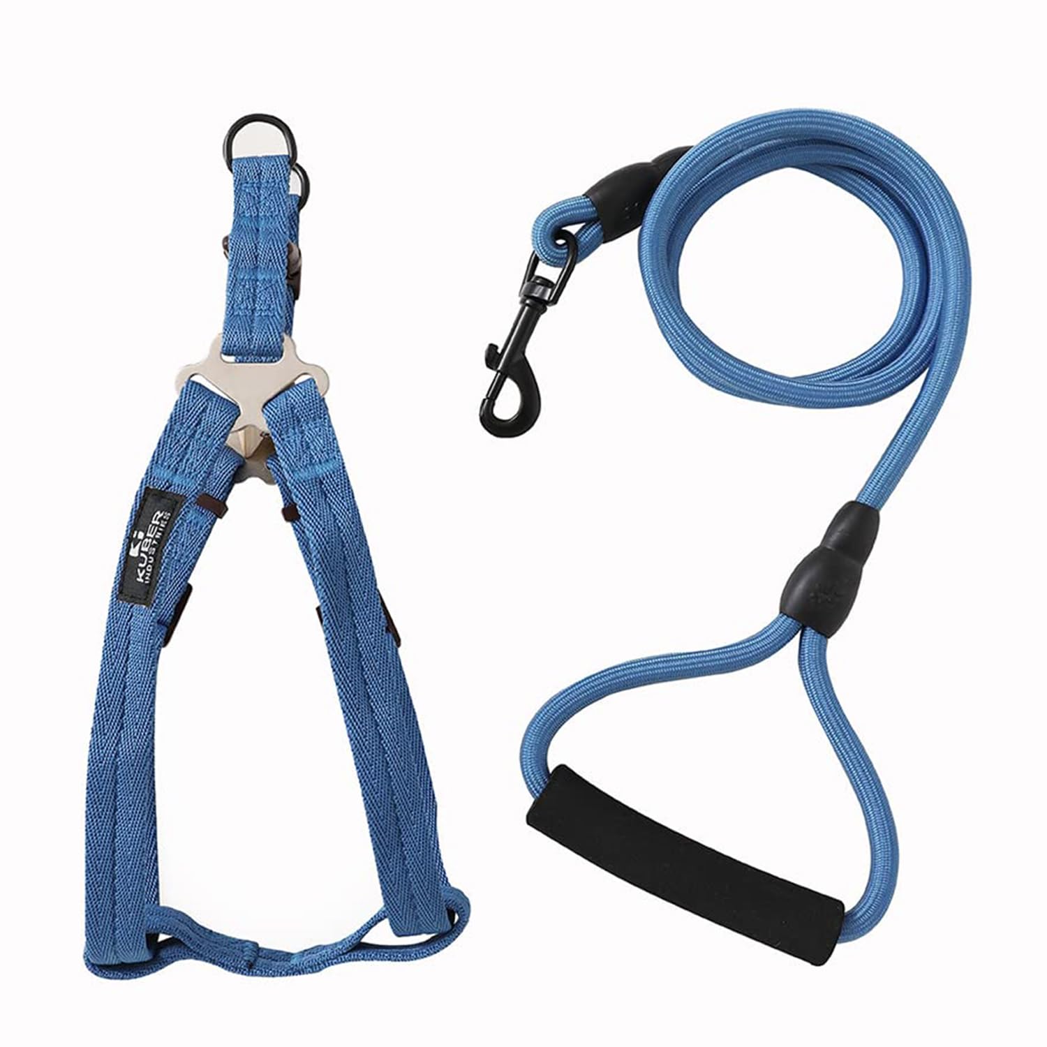 Kuber Industries Dog Harness for Medium Dogs & Leash Set|Premium Metal Hook|PDMGL-005-3|Comfortable Grip|Hand Spliced Belt for Added Strength |PDMGL-005-3| Soft Padding|Stylish Design |Blue (B0CWG8FJT4) Amazon Price History, Amazon Price Tracker