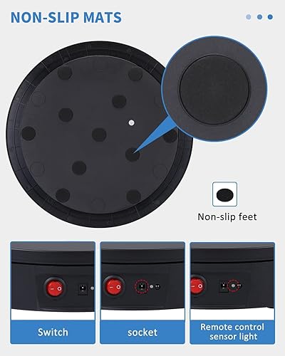 Miniatura 9 de JAYEGT Soporte de exhibición giratorio motorizado, plato giratorio eléctrico de 360 grados para exhibición de productos, espectáculo de video en