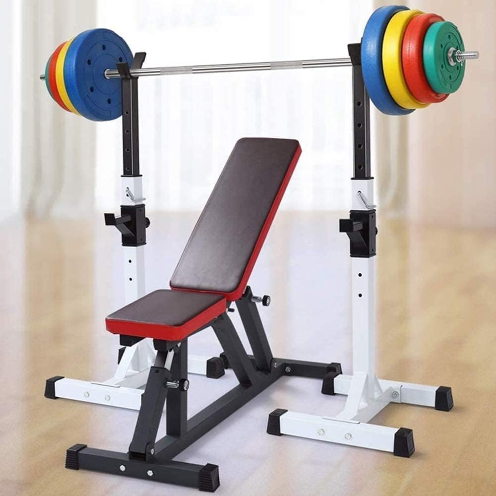 Profesjonalny stojak do przysiadów Sprzęt do treningu siłowego Sporty domowe Wielofunkcyjny podnoszenie ciężarów Siłownia domowa Fitness Regulowany stojak do przysiadów Ławka do wyciskania