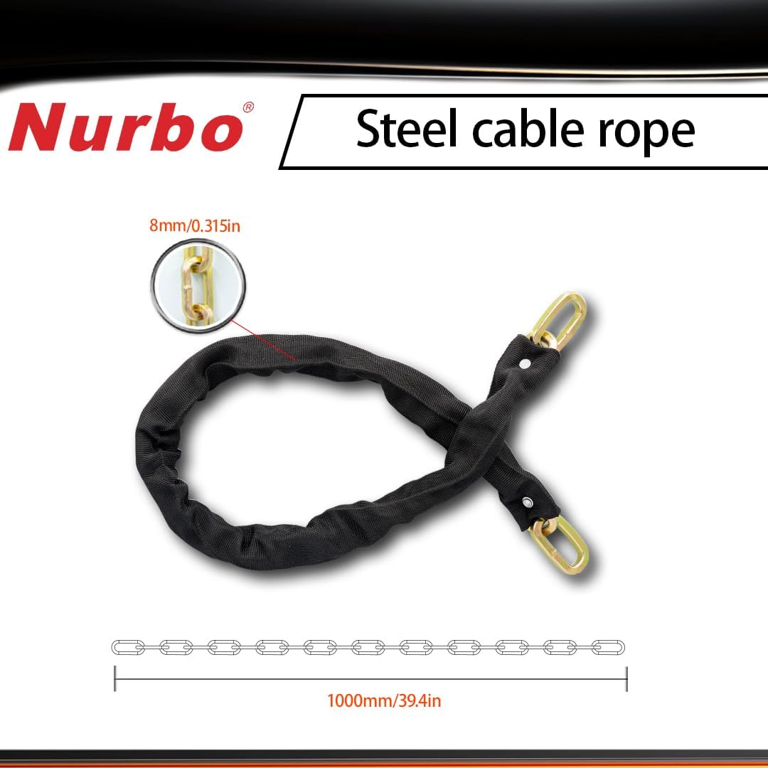 Heavy Duty Security Chain, 3.2 ft x 8 mm Thick,Hardened Alloy Steel Lock Chain Anti-Shear Anti-Saw Security Chain for Motorcycles, E-Cargo Bike, and Garage Security (3.28FT)
