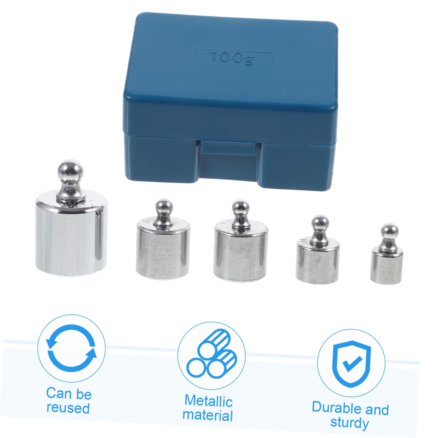 JEWEDECO Chrome Calibration Weight Precision Calibration Weights Grams for Scale Tweezer Metal Plastic Material