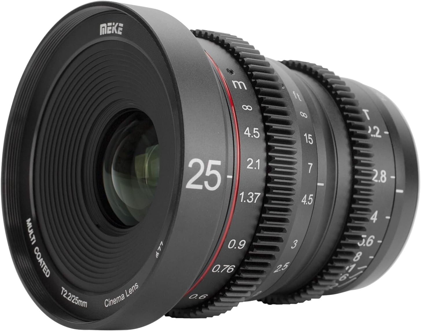 25mm T2.2 Large Aperture Manual Focus Low Distortion 4K Mini Cine Lens for Micro Four Thirds MFT M43 Mount Compatible with Olympus Panasonic Lumix Cameras and BMPCC 4K Zcam E2 GH5 GH6 GH7