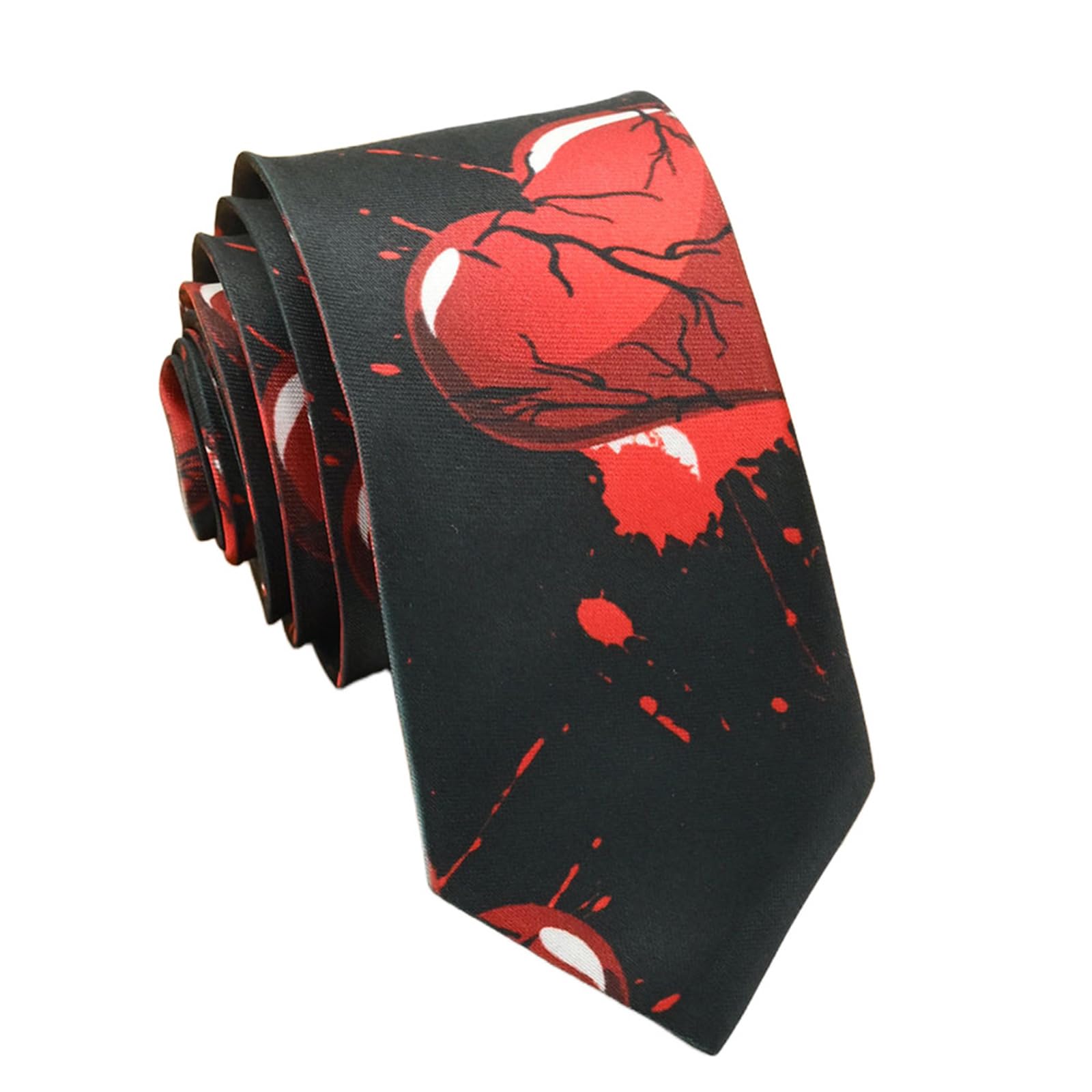 MICFENY Stylish Halloween Theme Pattern Necktie Comfortable Neck Tie Punk Neckwear For Wear And Holiday Celebrations
