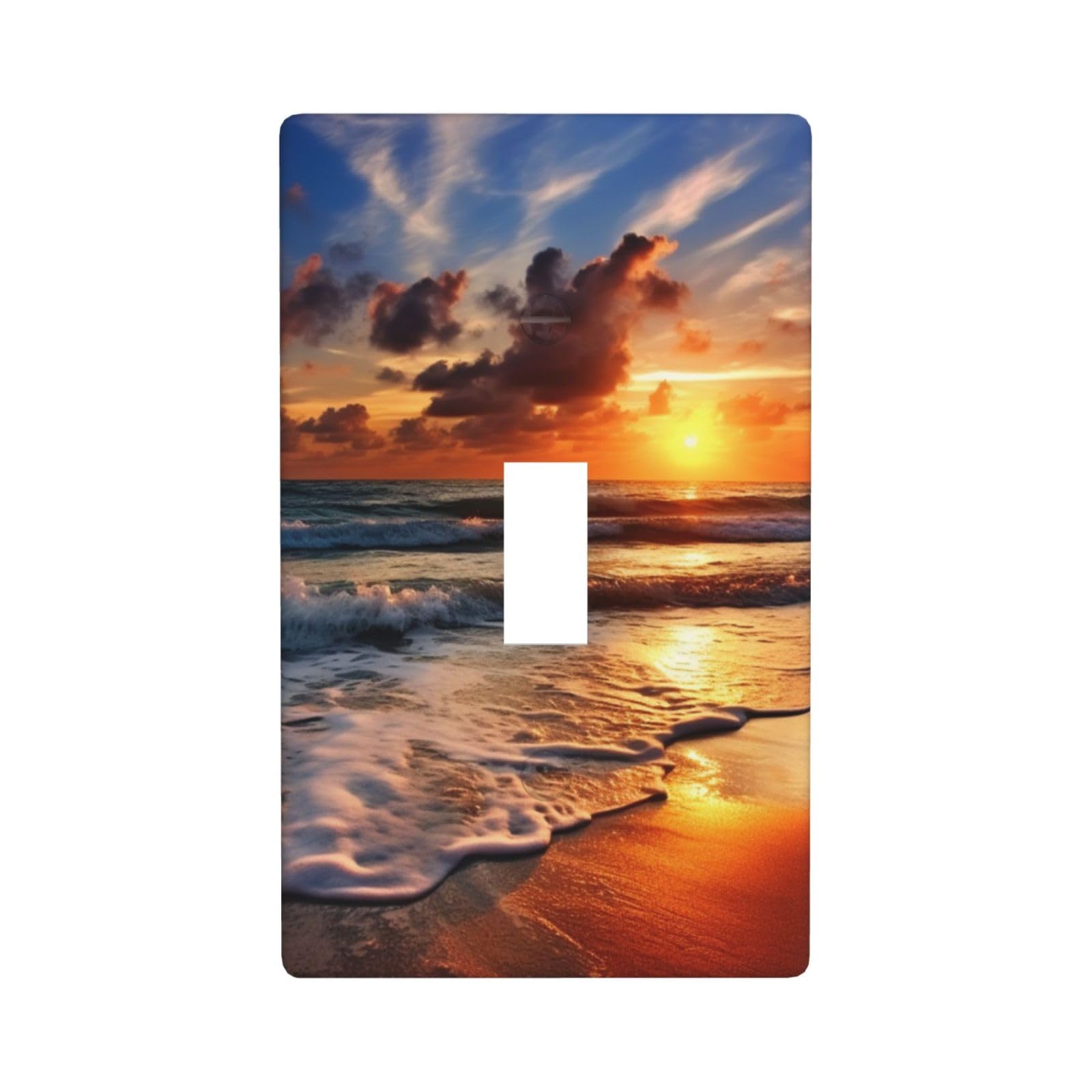 1-Gang Decorator Wall Plate Beach Sunrise Light Switch Cover Single Toggle Receptacle Outlet Wall Plate 4.5" x 2.8" Wallplate Unbreakable Polycarbonate Outlet Faceplates Covers
