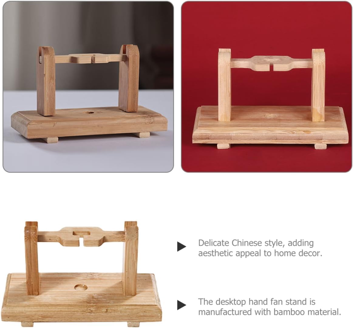 Handheld Stand Bamboo Holder for Chinese Fans Lightweight and Compact for Home Office and Gallery Use Safe and Easy to Carry