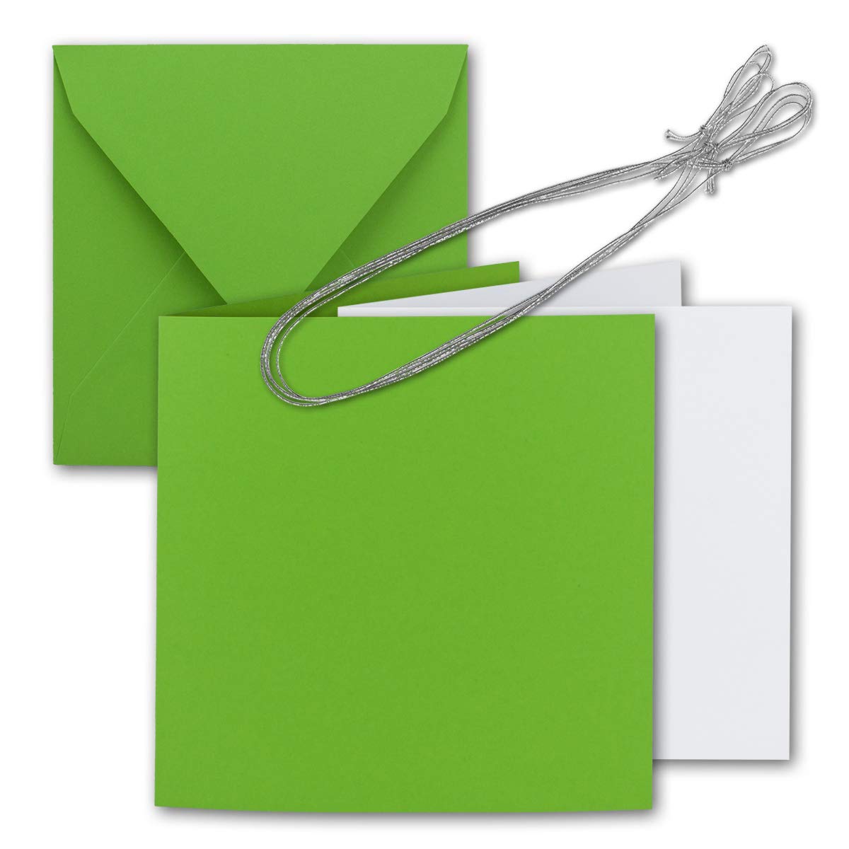 100 Tarjetas Plegables Cuadradas Con Borde Ondulado Y Sobres - Blanco, 14.5 X 14.5 Cm, 300 G/m², Ideal Para Manualidades, Invitaciones O Felicitaciones