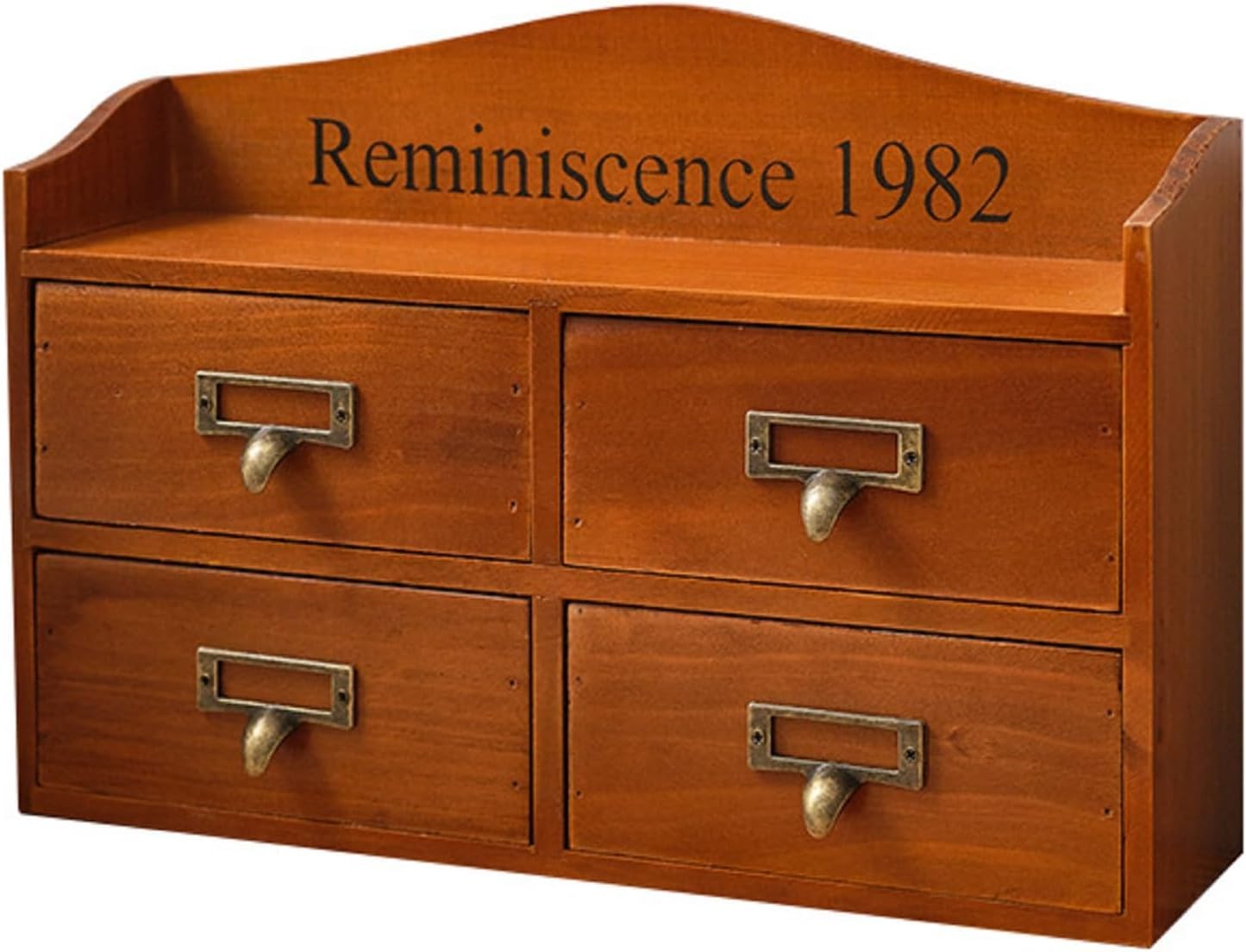 Organizador de Escritorio Vintage, Caja de Almacenamiento de Madera con Cajones de Mostrador, Organizador de Escritorio de Madera Rústica, Caja de Almacenamiento de Escritorio con Cajón