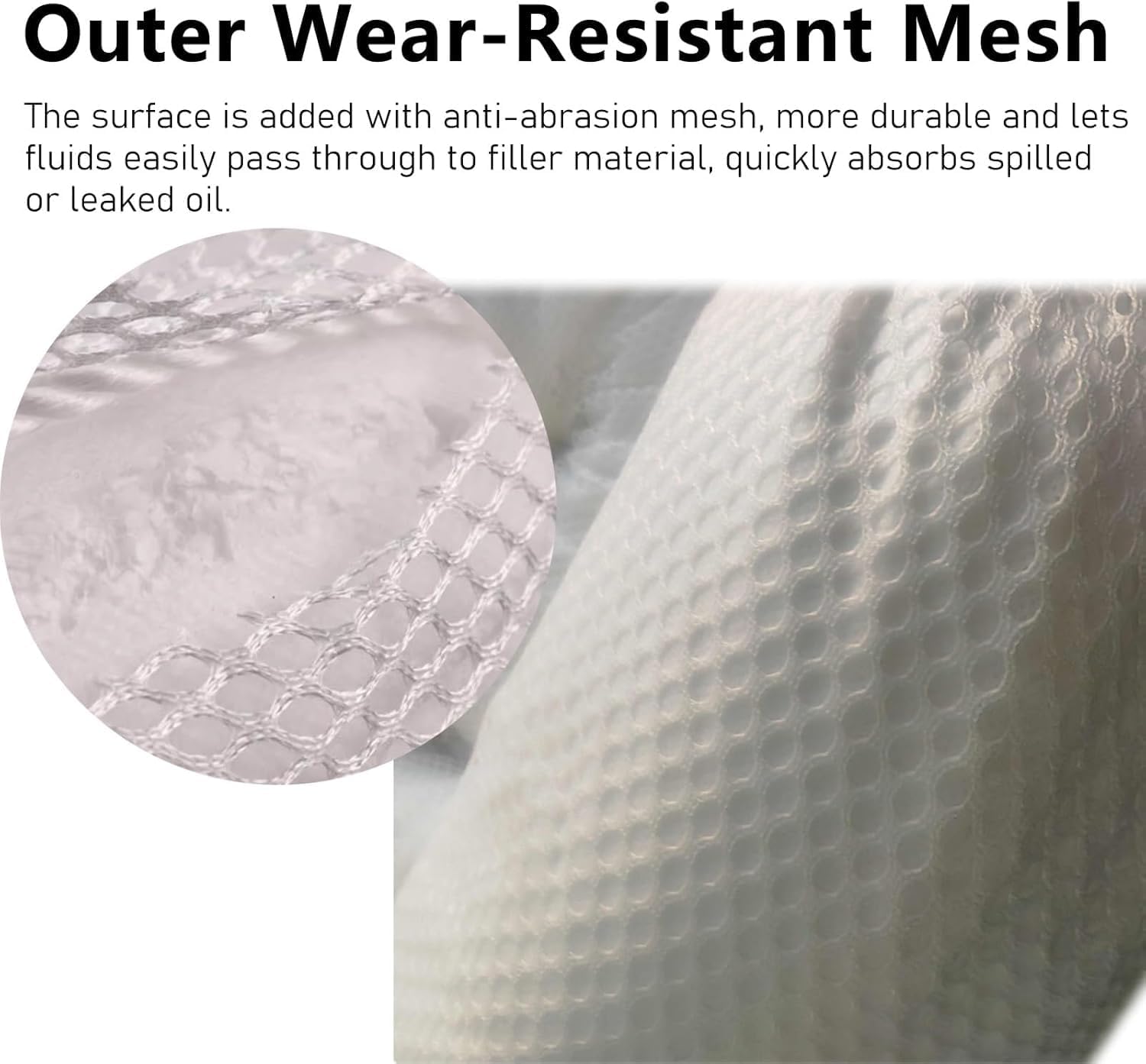 3Pcs Oil-Only Absorbent Sock & Net Boom - Effective Oil Spill Cleanup, Soaks Up Fuels & Hydrocarbons, Sizes: 10'/19'/33' x 3'/5'/7.9' (White, Dia 7.9')