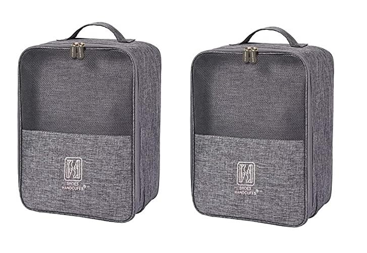 Handcuffs Shoe Bags | Travel Pouch | Footwear Organiser | Storage | Sandal | Slipper | Portable Bag | Travelling | Packing Accessories (Grey, Pack of 2) (B0CTH5BYVS) Amazon Price History, Amazon Price Tracker