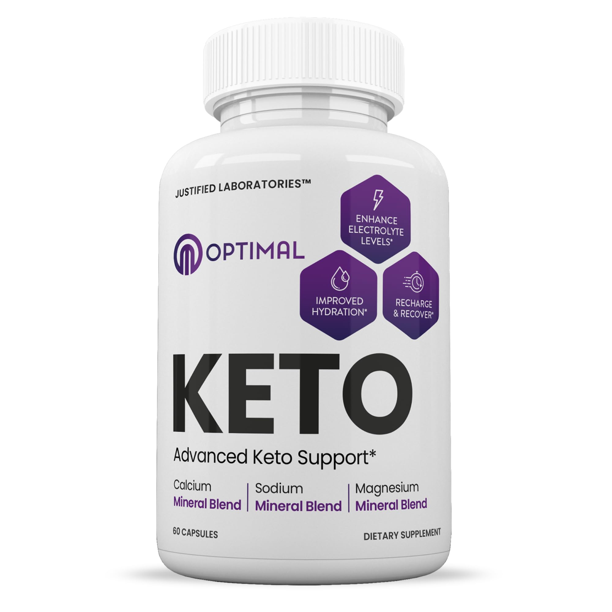 Justified Laboratories Optimal Keto - 60 Capsules - Ketogenic Support from Apple Cider Vinegar, Green Tea Leaf, Vitamin C, Vitamin D3 & Extra Virgin Olive Oil - 30 Servings 60 Count (Pack of 1)