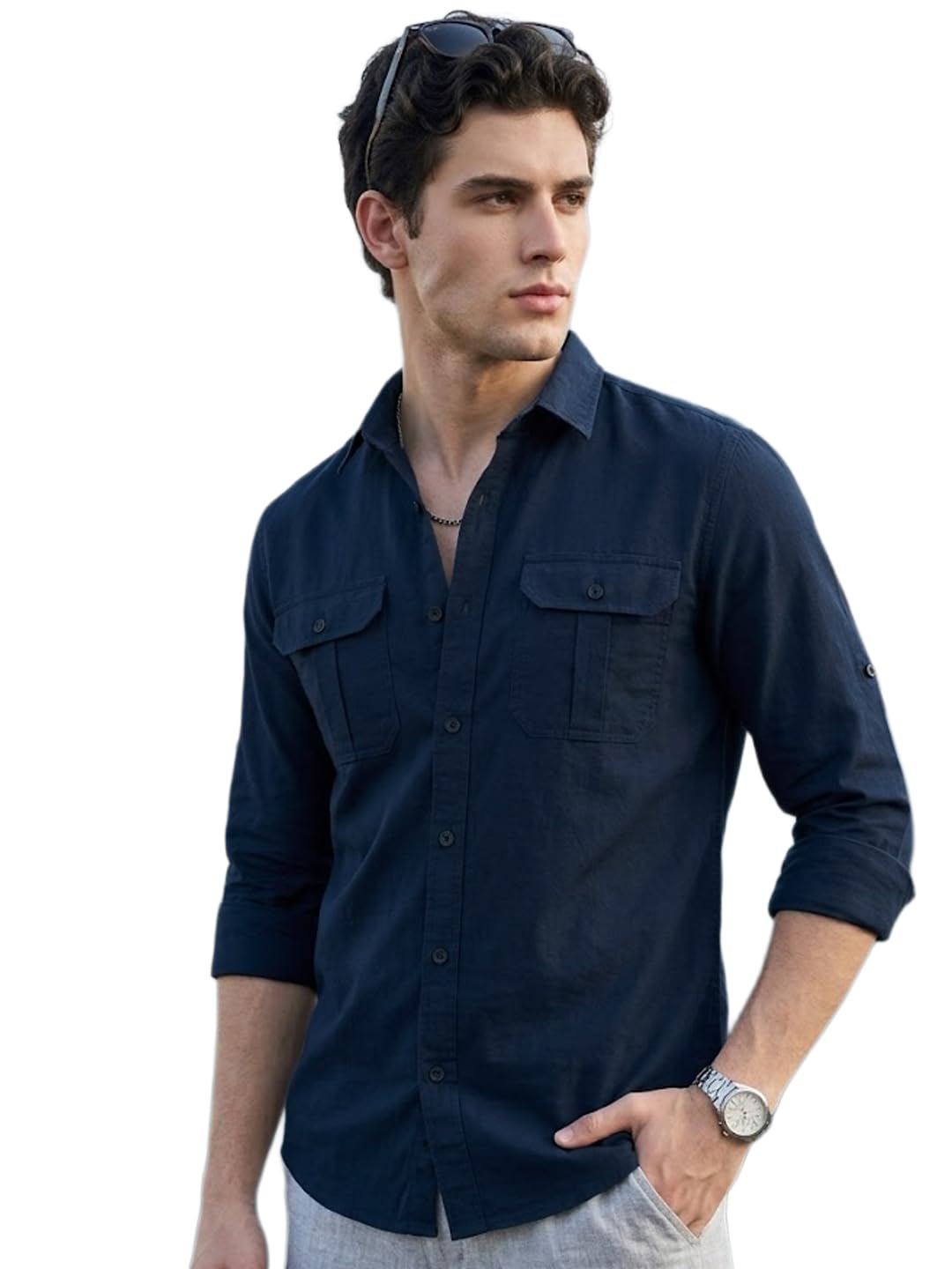 urbano fashion Men's Cotton Full Sleeve Regular Fit Casual Solid Shirt-picture-38