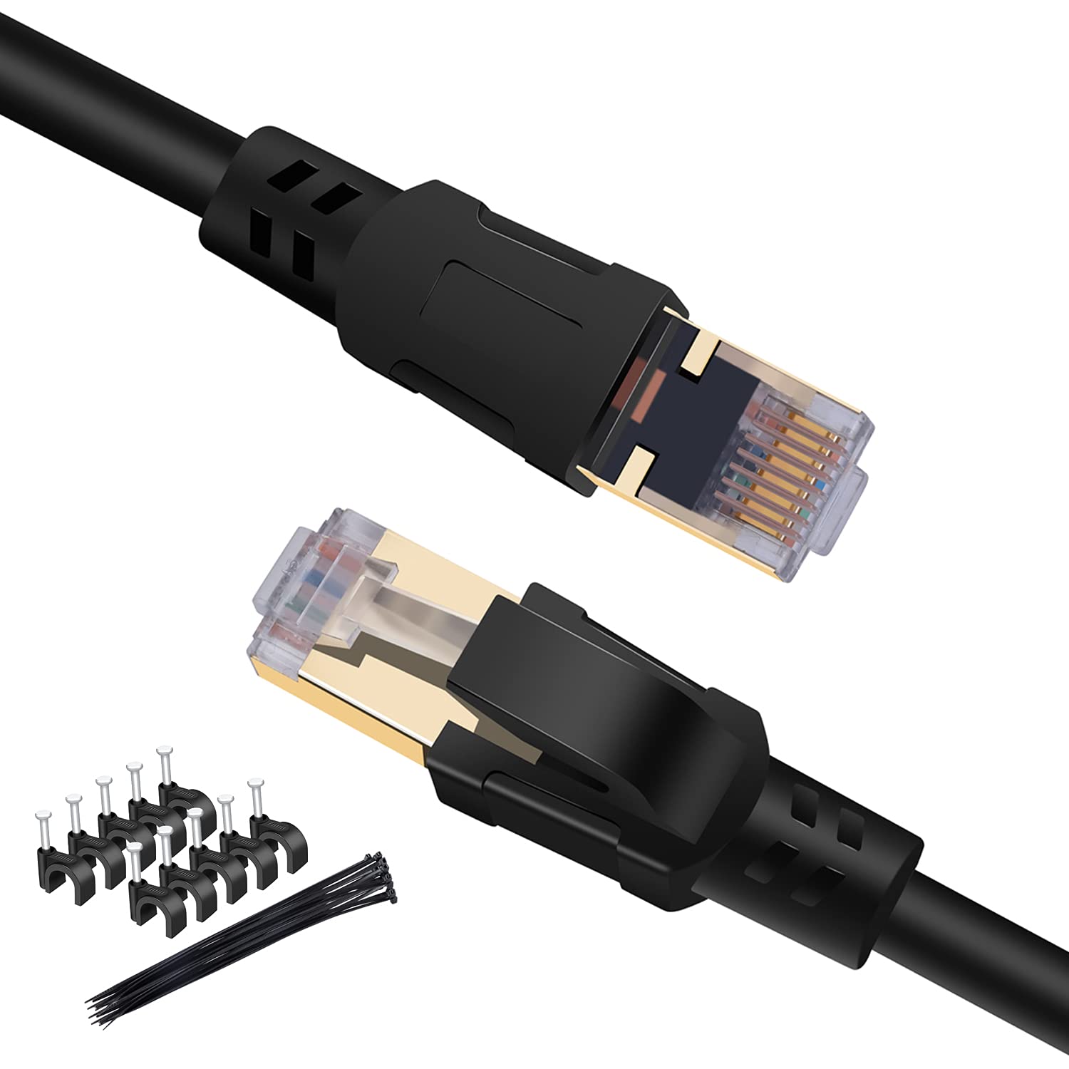 Amazon.co.jp: LANケーブル カテゴリー8 RJ45 鍍金コネクタ 40Gbps