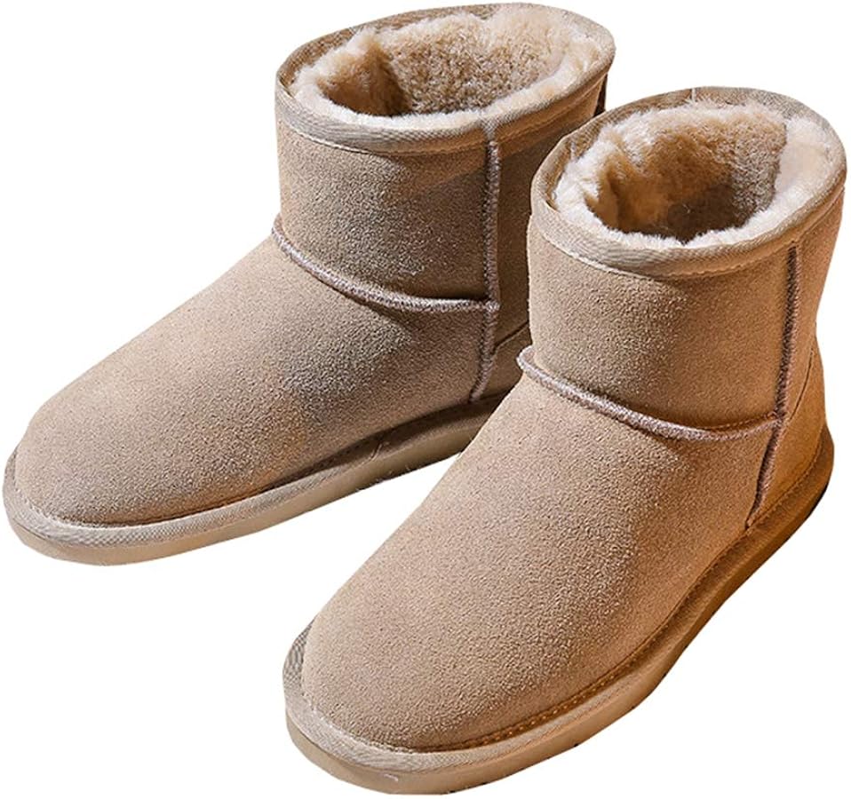 Amazon | [今春花信] ムートンブーツ レディース ファー付き スエード