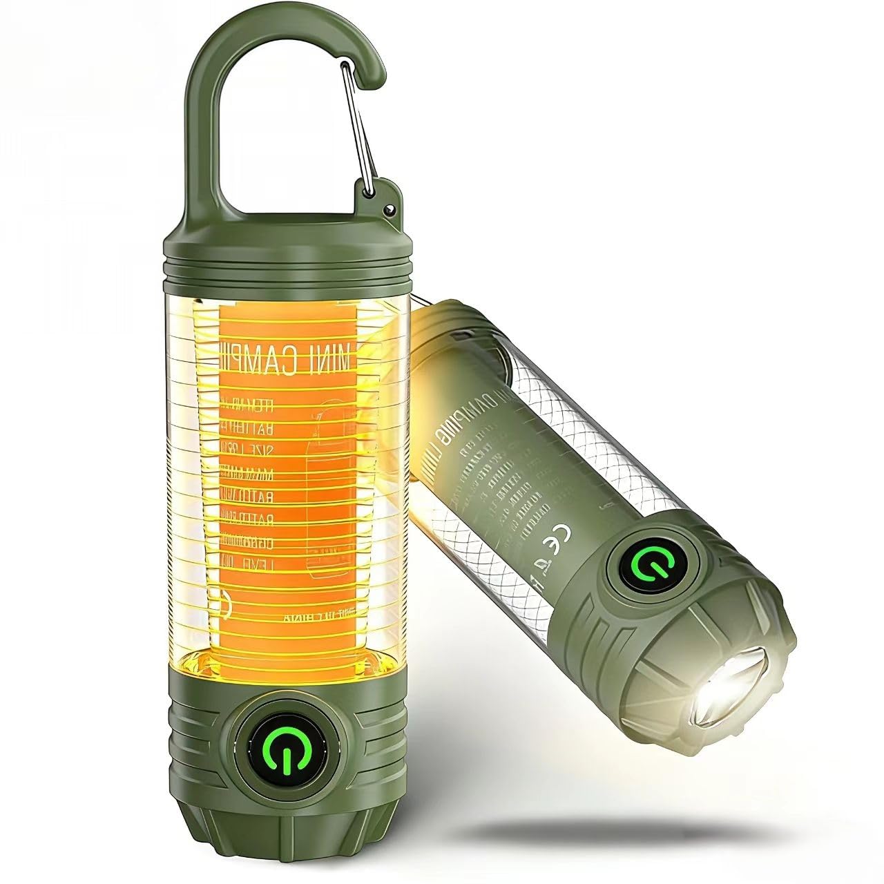 Lanterna, lanterna da campeggio a LED, da appendere, verde chiaro con Sos e 3 modalità, alimentata a batteria, luci sospese portatili per emergenza, interruzioni di corrente, uragano, all'aperto, uso