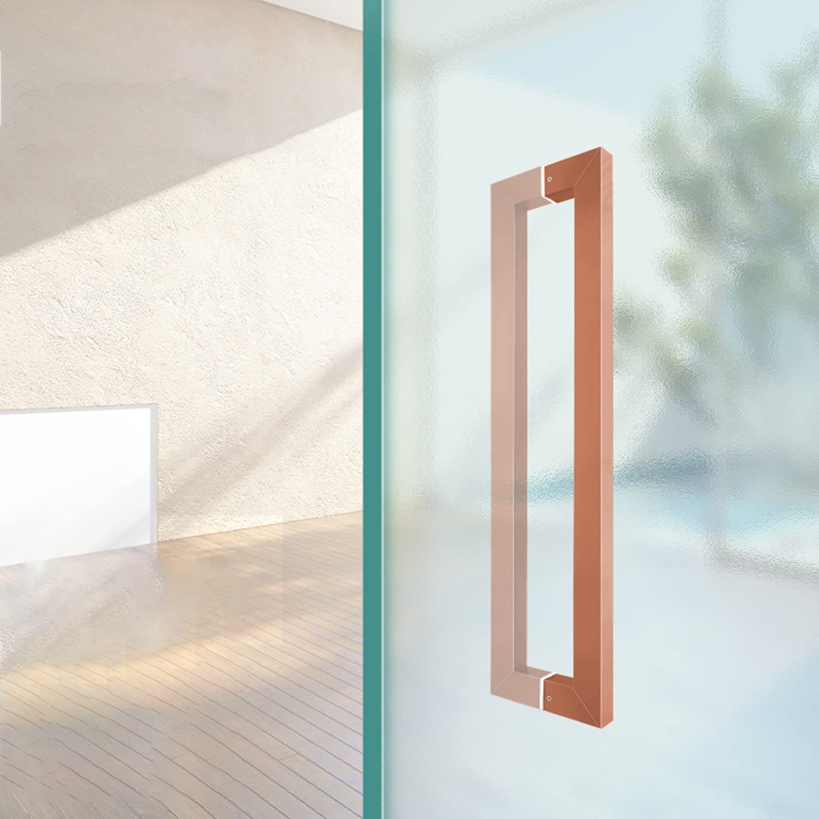 Poignée de porte en acier inoxydable or rose pour portail extérieur
