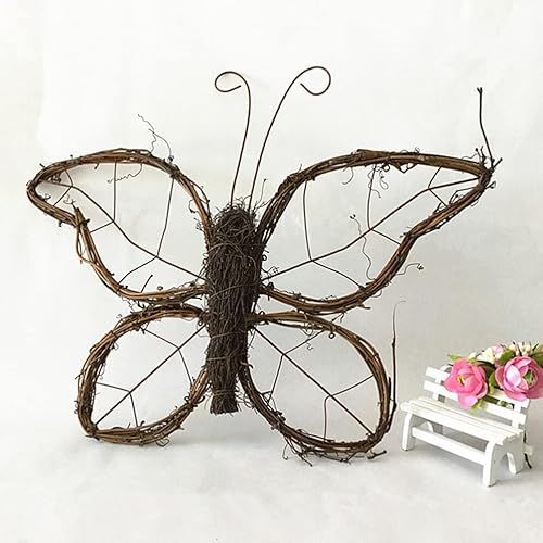 Miniatura 4 de Corona con forma de mariposa natural, corona de vid natural, corona de ramas de vid, corona de puerta para manualidades, guirnalda decorativa de