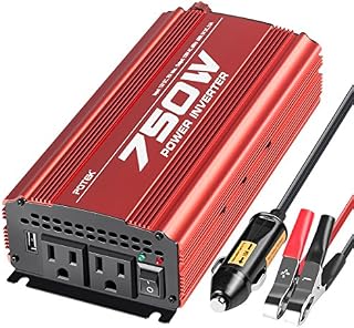 POTEK 750W Power Inverter DC 12 V to AC 115V Converter with 2A