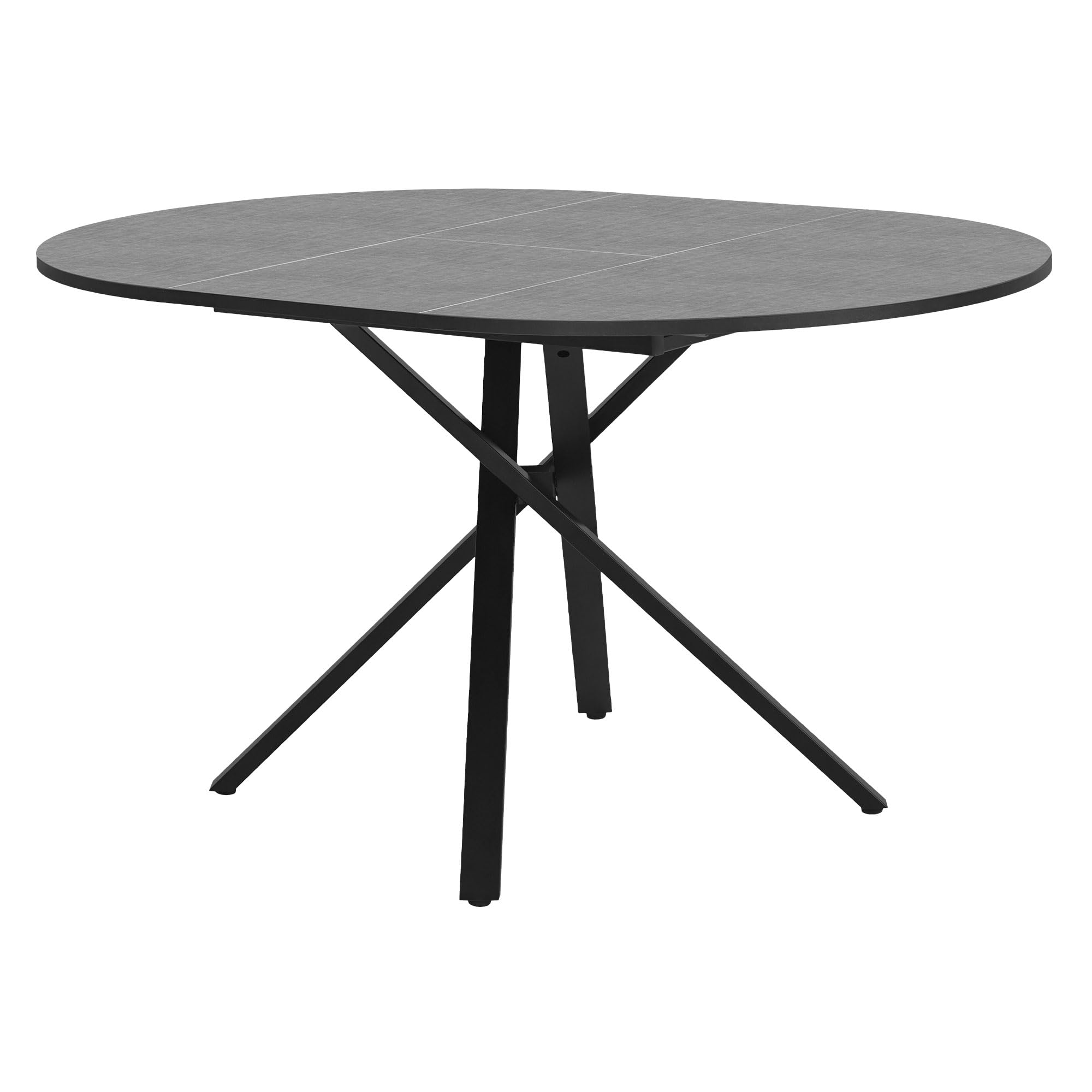 ML DESIGN Esstisch Ausziehbar Rund 100-140 cm, Grau meliert