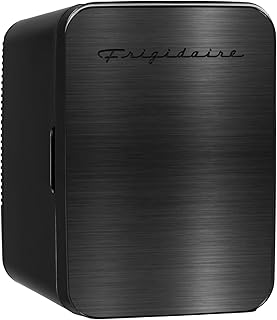 FRIGIDAIRE Portable 10L Mini Fridge Brushed Black Stainless Rugged Refrigerator, EFMIS183BLKSS (Renewed)