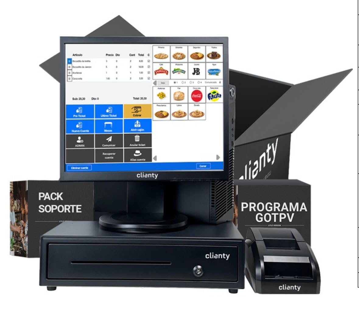 TPV táctil Completo para hostelería, Bares y restaurantes y Cualquier Negocio peluqueria, Tiendas de Ropa supermercados EL Unico con Soporte TÉCNICO Gratis DE Lunes A Domingo Programa VERIFACTU