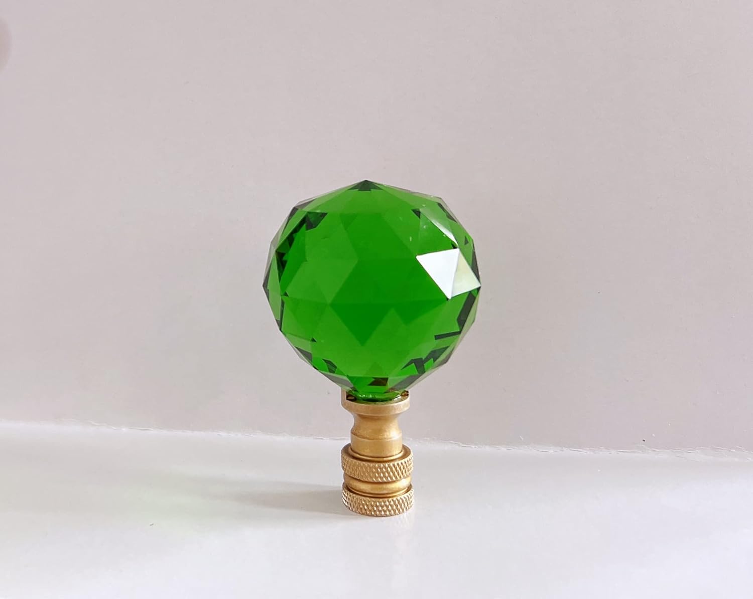 Set of 2 Dazzling Glass Crystal Lamp Shade Finials, Harp