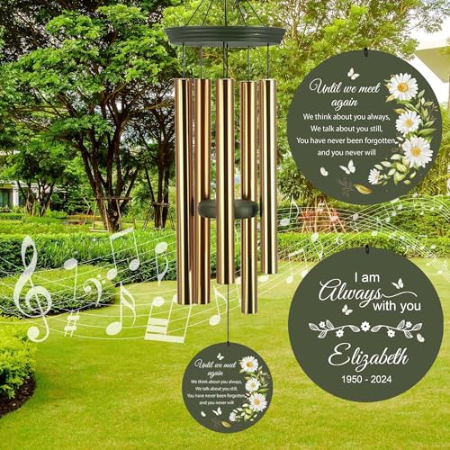 Image of ASTARIN 36 inch Memorial Wind Chimes for Loss of Loved One, Personalized Wooden Wind Chime Bereavement Gifts for Loss of Child Mother Father, Custom Windchime in Memory of Loss(Produced in Texas)