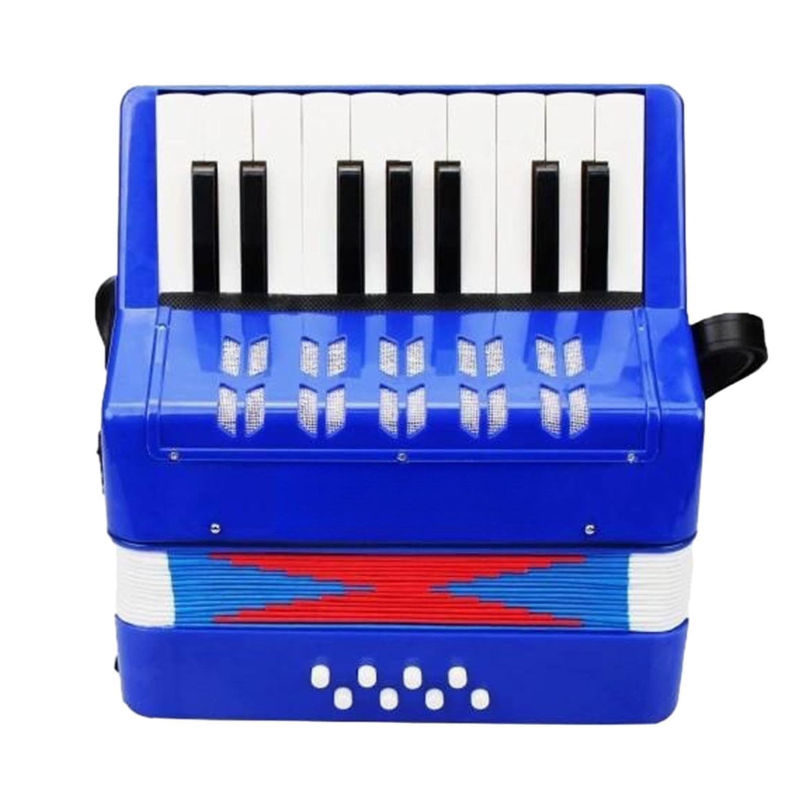 Fisarmonica giocattolo con stile accattivante che riconosce la passione dei giovani musicisti per la creazione di suoni musicali. Strumento musicale , Blu , 23x10x23cm