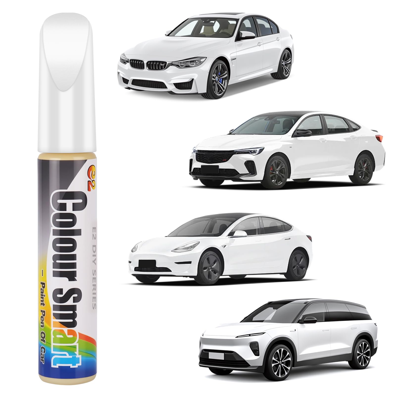 flintronic Lackstift Auto, Auto Kratzer Reparatur Stift, Lackstifte für Reparaturmittel, Lack Reparatur, Auto-Felgen Kratz Entferner und Farbtropfen an Autos,Motorrädern,Fahrrädern (Weiß)