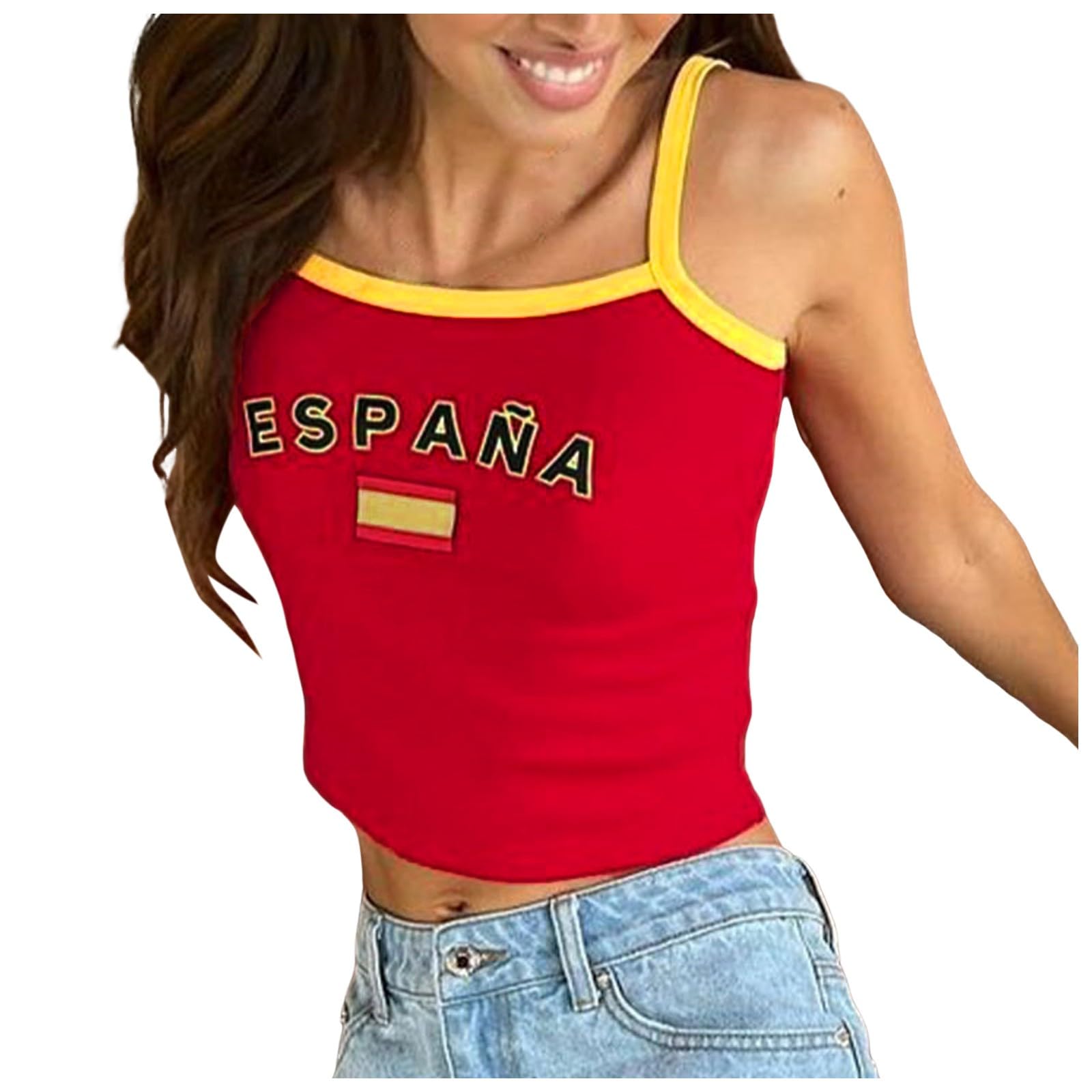 Camisola deportiva mujer sin mangas verano gimnasio letras México bloque color atlética tirantes entrenamiento