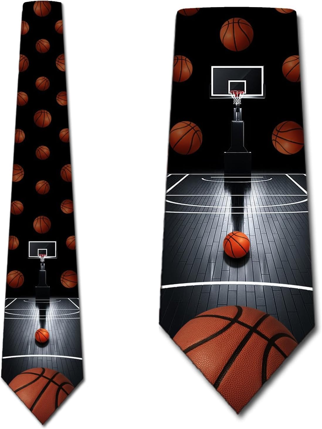 Three Rooker Basketball Ties Mens Sports Neckties Basketball Court Tie for Men Pro Sport Necktie