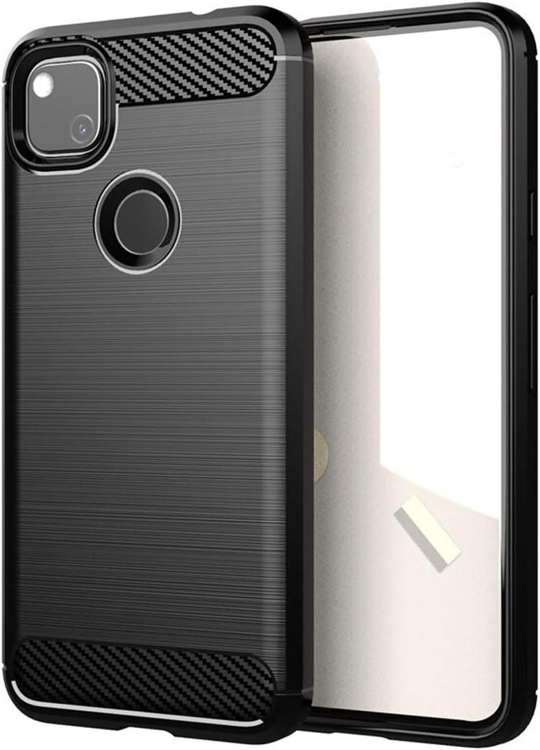 Microcase Google Pixel 5 Brushed Carbon Fiber Silicone Case - Black
