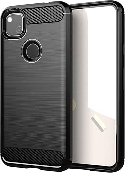 Microcase Google Pixel 5 Brushed Carbon Fiber Silicone Case - Black